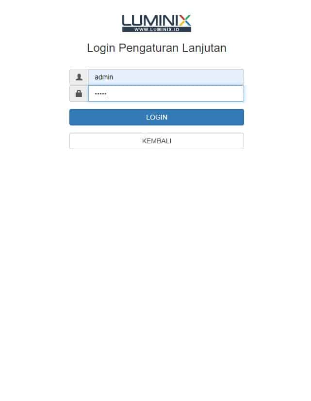 Tampilan pengaturan panel JWS lanjutan